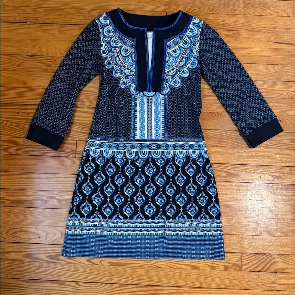 Spectacular Cabana Life Navy and Light Blue Printed Swim Cover-Up Dress - Picture 9 of 11